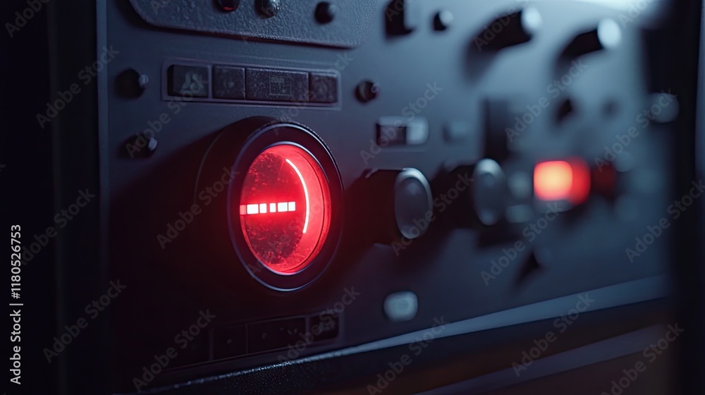 Fototapeta premium A close-up of a control panel on a high-tech home backup power system.