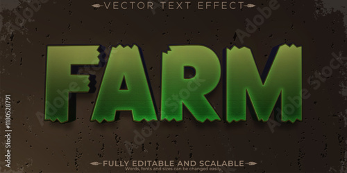 Organic green text effect, editable natural and fruit text style