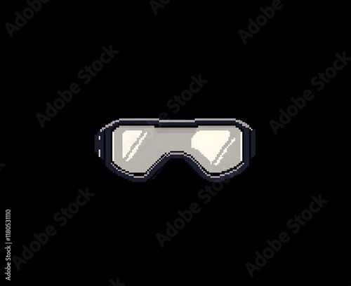 Pixel art goggles, safety glasses, eye protection. photo