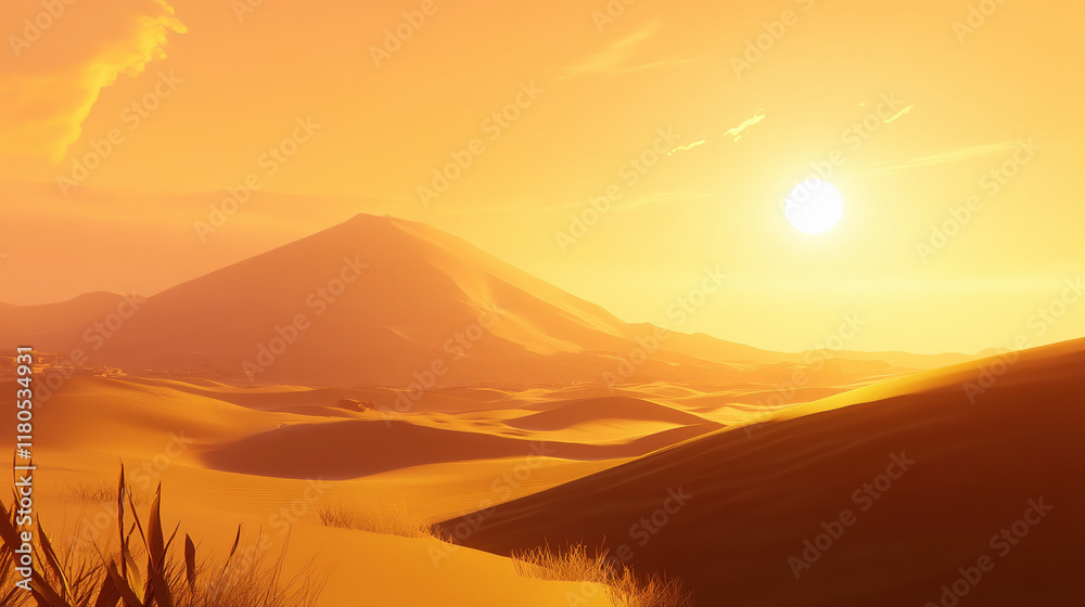 sunset in the desert