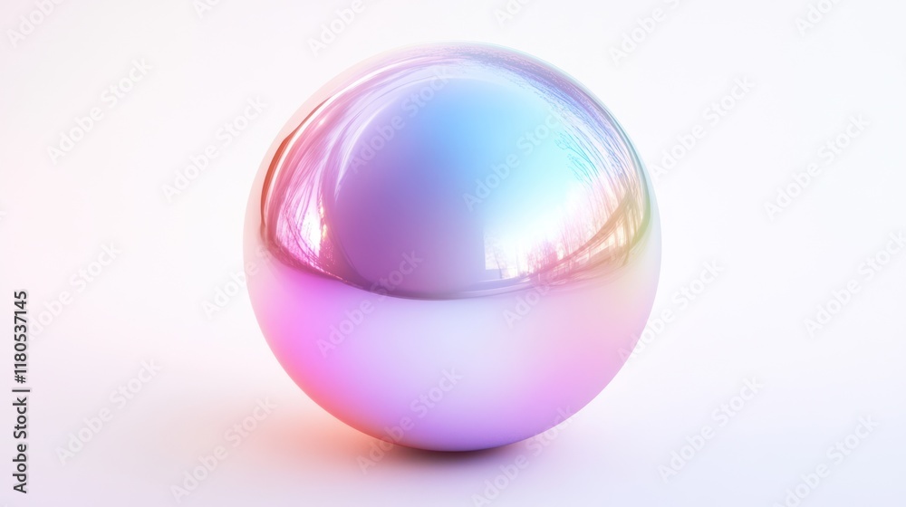 Iridescent sphere on white background. Iridescent sphere on white background.