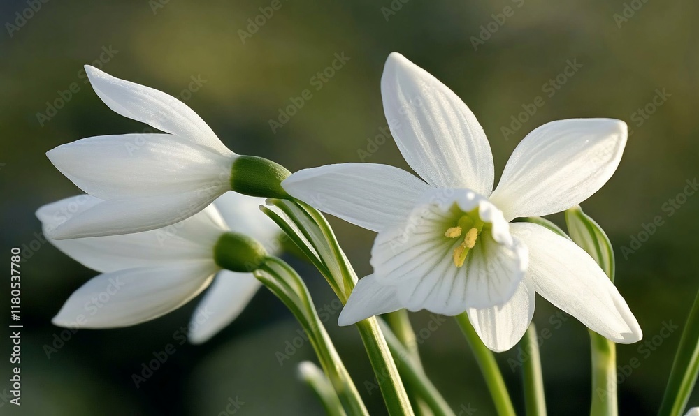 White daffodils blooming, garden, spring, sunlit White daffodils blooming, garden, spring, sunlit