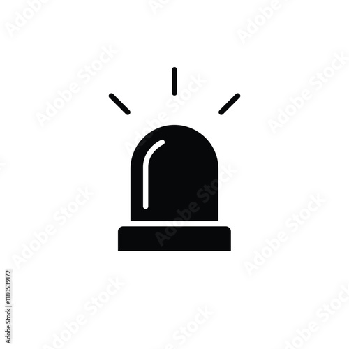 Alarm flasher siren icon isolated on white background. Emergency alert symbol. Vector illustration.