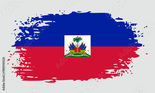 haiti flag brush stroke. banner vector illustration. Vector illustration photo