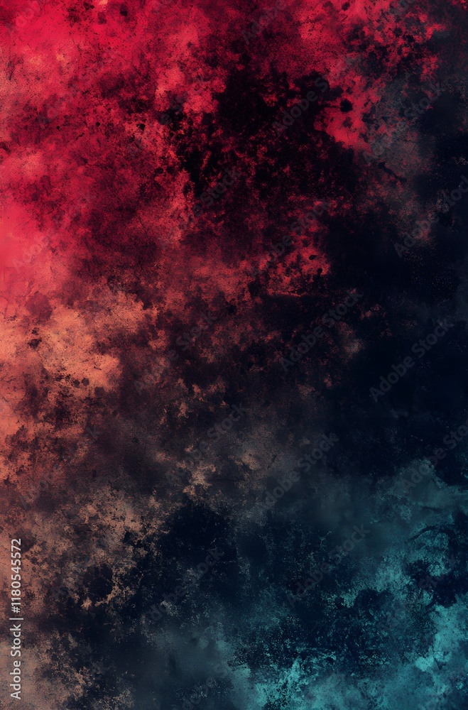 Obraz premium Red & Teal Abstract Texture: Grunge Background Design Elements for Digital Art Projects