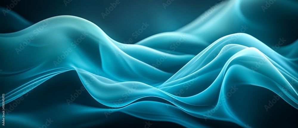 Teal abstract waves, flowing motion, dark background, website design Teal abstract waves, flowing motion, dark background, website design