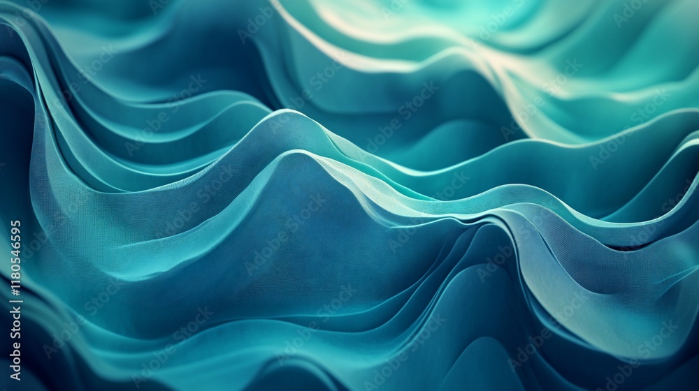 Obraz premium Teal abstract waves, flowing design, background texture, website design