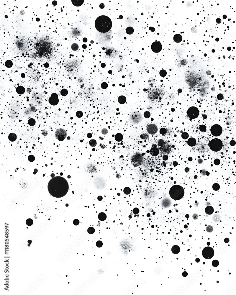 Abstract Ink Drops Scattered on White: A Black and White Art Design Abstract Ink Drops Scattered on White: A Black and White Art Design