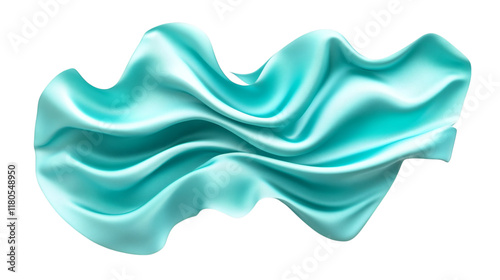 Textured turquise  paint brushstroke resembling sunlight isolated on white background