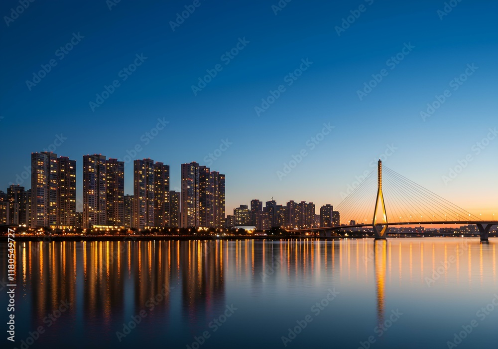 Fototapeta premium タワーマンションの夜景・不動産イメージ