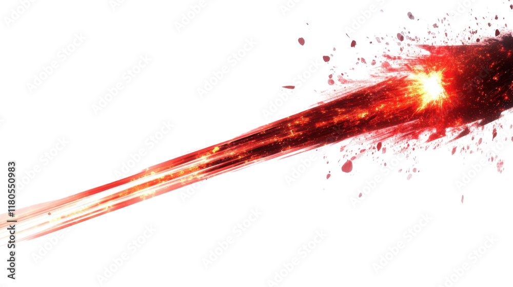Bright glowing meteor light ray transparent background Bright glowing meteor light ray transparent background