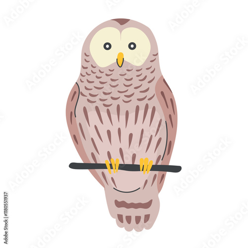 Barred owl icon clipart avatar logotype isolated illustration