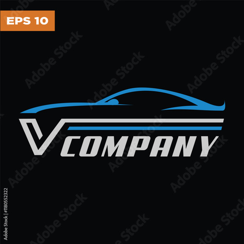 Letter V Car Auto logo design, Sport Car Logo template. Automotive, Car logo icon, vector illustration 