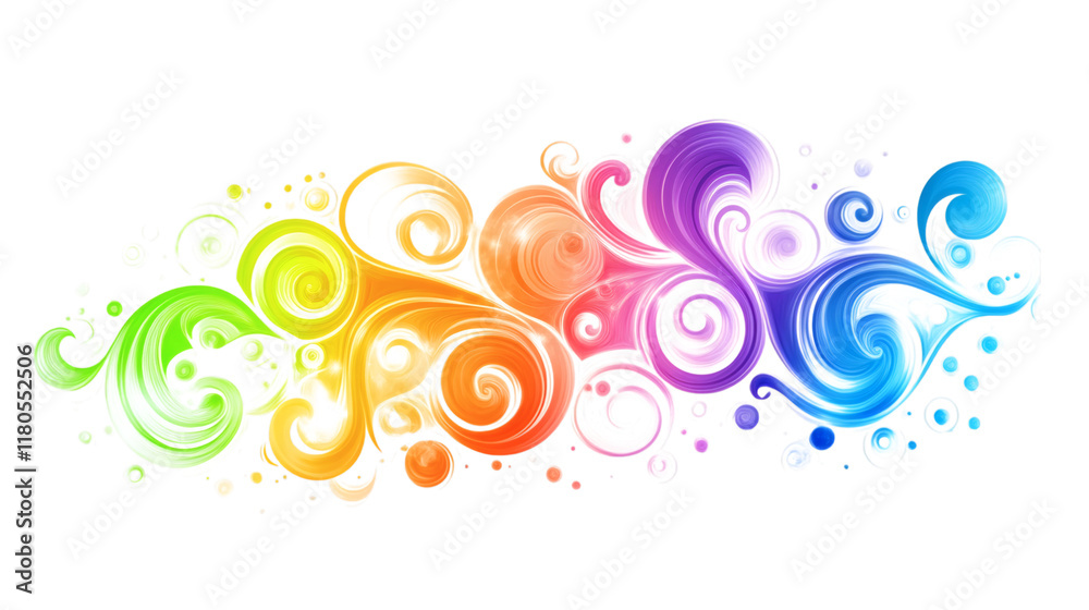 Abstract rainbow-colored gradient swirls isolated on white background Abstract rainbow-colored gradient swirls isolated on white background