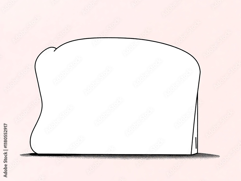 Simple line drawing of a loaf of bread on a pink background. Simple line drawing of a loaf of bread on a pink background.