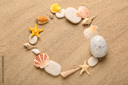 Summer beach frame made of ...