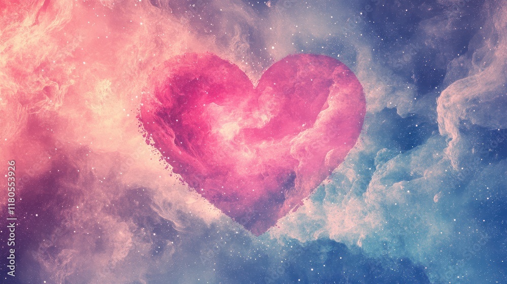 Cosmic Heart Nebula Galaxy Art Pastel Colors Cosmic Heart Nebula Galaxy Art Pastel Colors