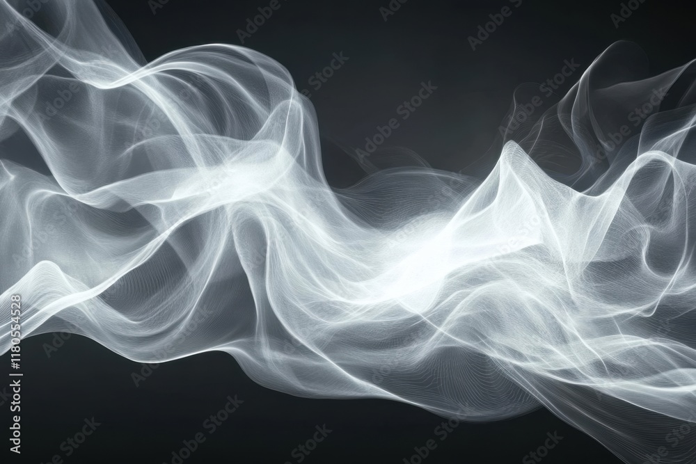 Fototapeta premium Abstract White Light Waves in Motion, Flowing Energy with Bright and Elegant Lines.