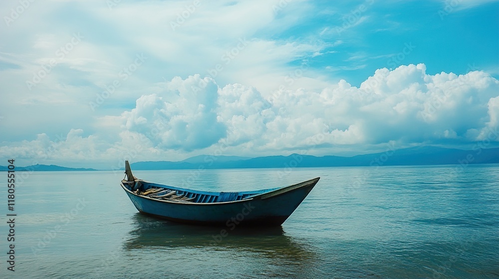 Naklejka premium Solitude by the Sea: A Serene Landscape