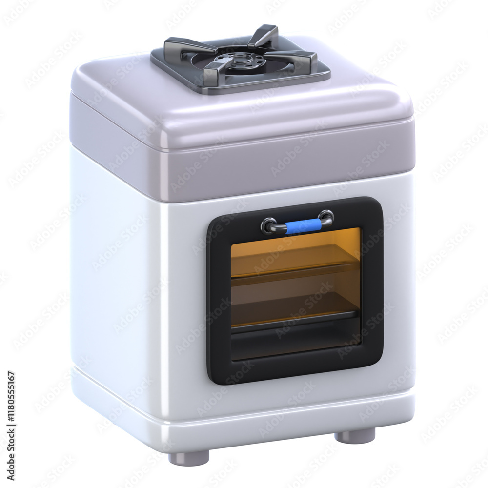 Modern Gas Stove 3D Icon, designed to symbolize cooking and culinary creativity Modern Gas Stove 3D Icon, designed to symbolize cooking and culinary creativity