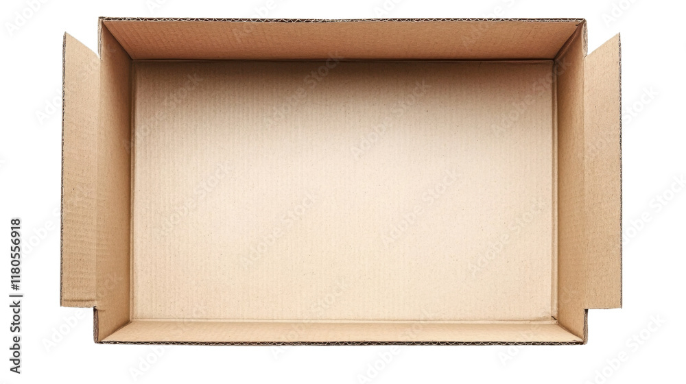 Fototapeta premium Empty cardboard box transparent background