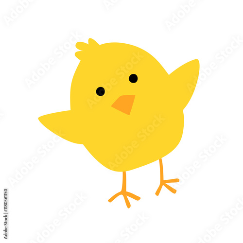 Yellow chick isolated on white