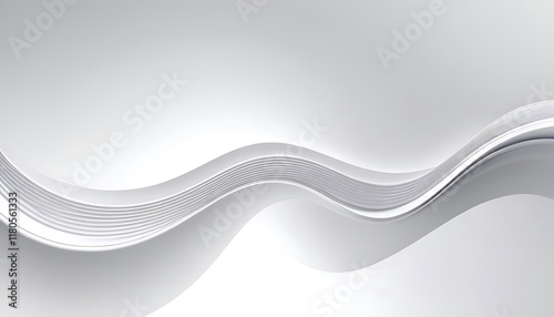 Digital Technology White and Silver Curve Wave Abstract Background. 8