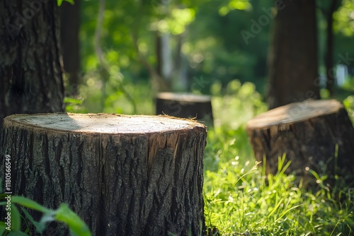 Wallpaper Mural Forest Tree Stumps: Nature's Still Life Torontodigital.ca