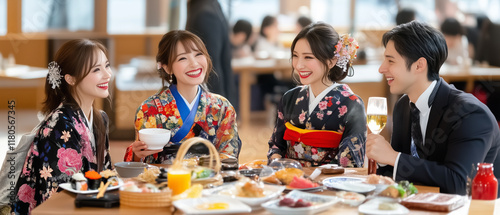 和服姿の新年会