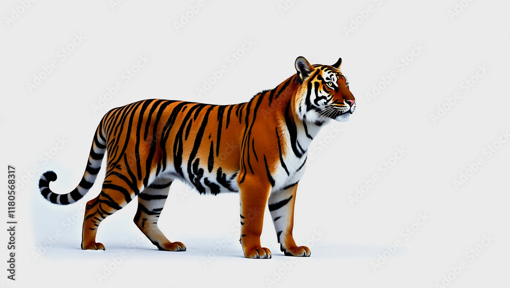 Obraz premium A photo of a tiger on a white background