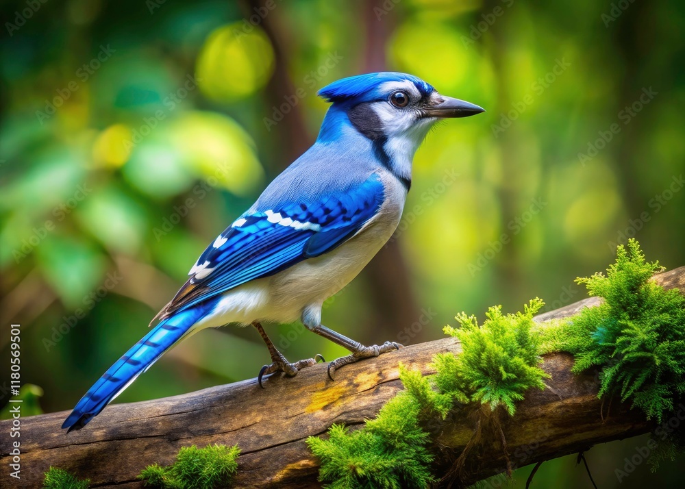 Blue Jay Aerial Photography: Majestic Bird in Lush Forest - High-Resolution Image Blue Jay Aerial Photography: Majestic Bird in Lush Forest - High-Resolution Image