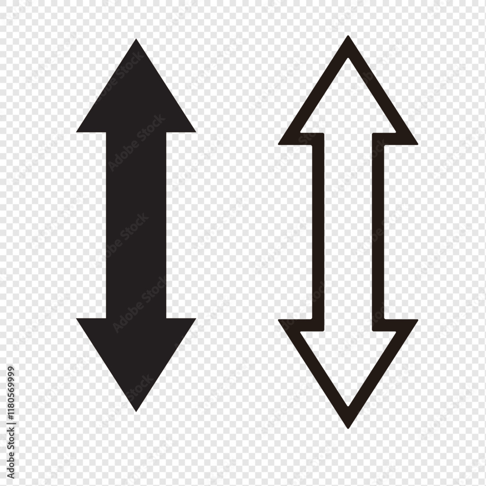 A minimalist vector arrow illustration with clean lines and a modern design with two pointers, complemented by a transparent background. A minimalist vector arrow illustration with clean lines and a modern design with two pointers, complemented by a transparent background.