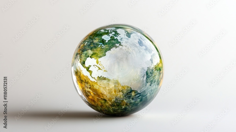 Glass globe depicting Earth's continents and oceans. (1) Glass globe depicting Earth's continents and oceans. (1)