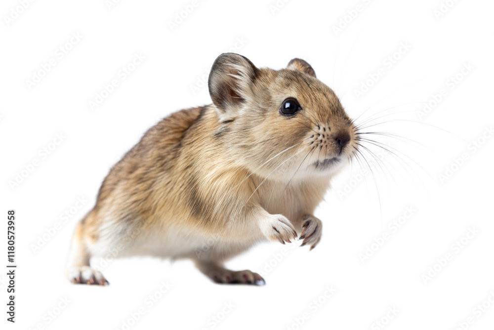 Close-up of a jumping pika Close-up of a jumping pika