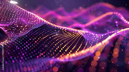 flowing energy particles mutual wave of blended do seamless looping overlay 4k virtual video animation background