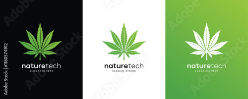Cannabis Marijuana leaf for CBD logo design