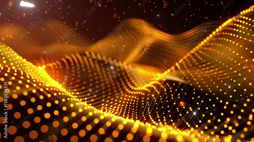 flowing energy particles mutual wave of blended seamless looping overlay 4k virtual video animation background