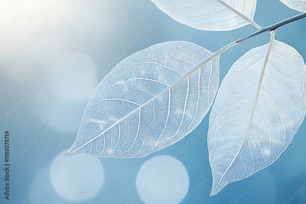 Close up of white leaf with bokeh background Close up of white leaf with bokeh background