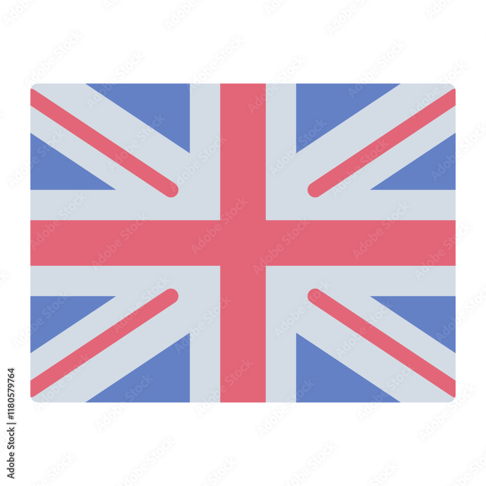 Fototapeta premium Union Jack flat icon representing the UK national identity