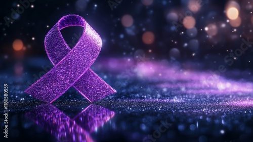 Wallpaper Mural Glittering Purple Ribbon Awareness Symbol Torontodigital.ca