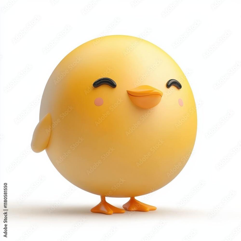 Adorable Baby Chick 3D Render for Easter Spring and Children's Designs Adorable Baby Chick 3D Render for Easter Spring and Children's Designs