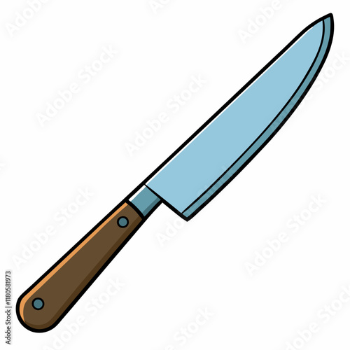 Colorful of a knife on a White Background - Vector Illustration