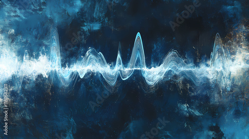 A soundwave graphic to indicate the energy level of each track from calm to high intensity. Leafveil. Illustration photo