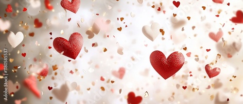 Hearts Falling Background Romantic