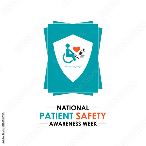 Patient safety awareness week is observed every year in March. Patient Safety Awareness  is observed to increase patient and health professional awareness. Design for banner, cards, prints. Eps 10.