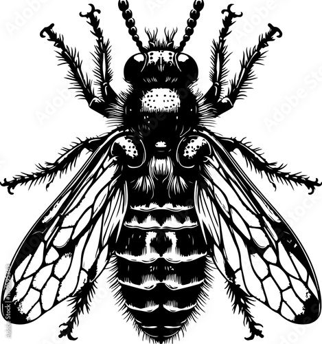 sketch illustration of a silhouette of a disease-carrying fly-winged animal.eps