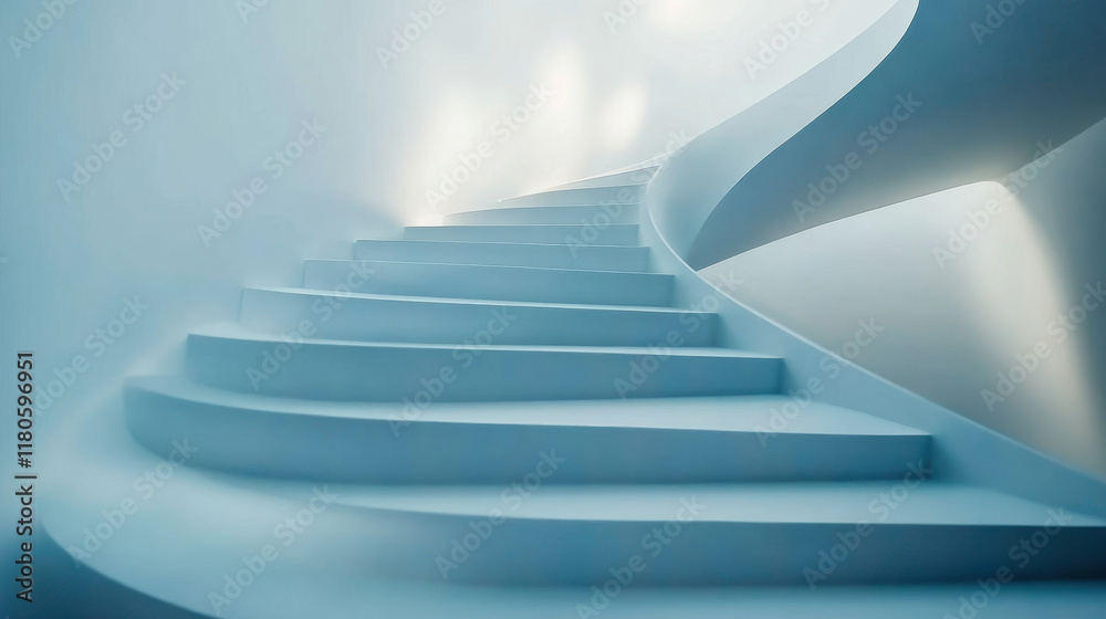 modern spiral staircase with smooth, curved steps in minimalist design. soft lighting enhances serene atmosphere, creating sense of elegance and tranquility modern spiral staircase with smooth, curved steps in minimalist design. soft lighting enhances serene atmosphere, creating sense of elegance and tranquility