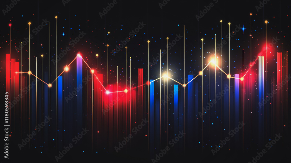 Abstract black background with Colorful charts and graphs with statistics to innovative analyze business potential and forecast future development of companies growth. Abstract black background with Colorful charts and graphs with statistics to innovative analyze business potential and forecast future development of companies growth.
