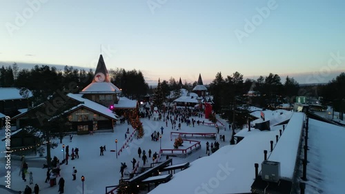 Aerial video of Colorful Lights in Finnish Lapland
