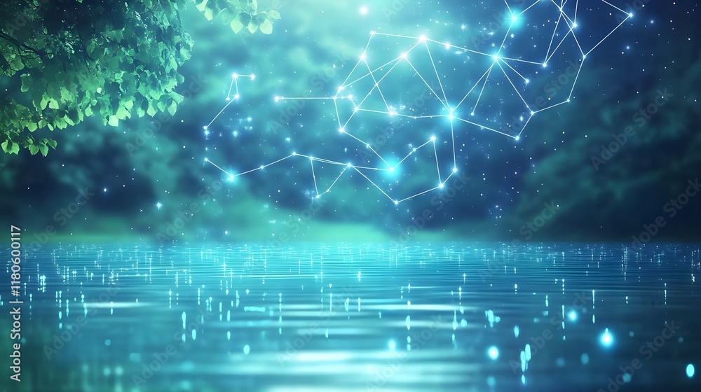 Fototapeta premium magical lake, constellation, nature - mystical/fantasy: the image's.